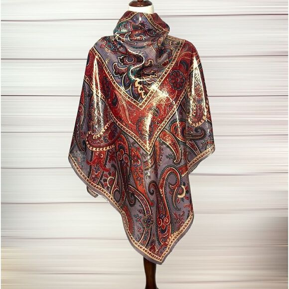 Oscar de la Renta Accessories - Oscar De La Renta for Accessory Street Vintage Shiny Rayon Blend Square Scarf
